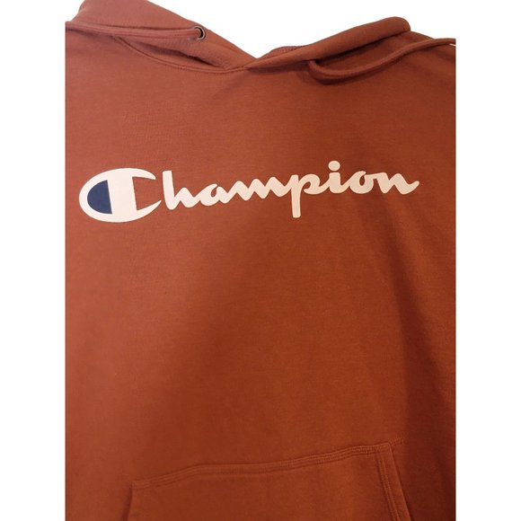 Champion Hooded Sweatshirt Pull Over Rust/Brown‎ Long Sleeve Hoodie Size Men's M - Picture 4 of 7